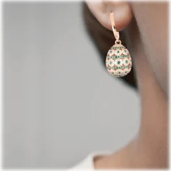 Tsars Collection - Alexandra Green Horizontal Pavè Earrings - Handmade in Swiss - Luxury Exclusive Collection - Avvenice