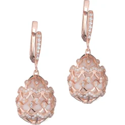 Tsars Collection - Alexandra Guilloche Motif Earrings - Handmade in Swiss - Luxury Exclusive Collection - Avvenice