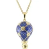 Tsars Collection - Blue Hot Air Balloon Necklace with Zircons - Handmade in Swiss - Luxury Exclusive Collection - Avvenice