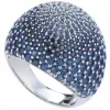 Tsars Collection - Blue Pavé Silver Ring - Handmade in Swiss - Luxury Exclusive Collection - Avvenice
