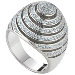 Tsars Collection - Blue Spiral Silver Ring - Handmade in Swiss - Luxury Exclusive Collection - Avvenice
