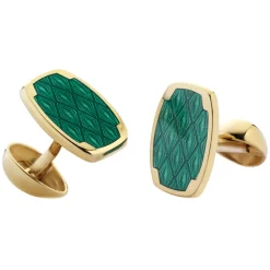 Tsars Collection - Cufflinks in Silver 04 Green - Handmade in Swiss - Luxury Exclusive Collection - Avvenice