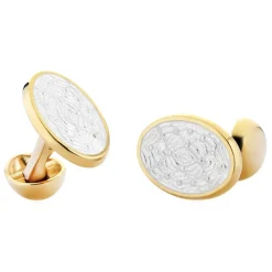Tsars Collection - Cufflinks in Silver 02 White - Handmade in Swiss - Luxury Exclusive Collection - Avvenice