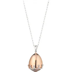 Tsars Collection - Gold Necklace with Pink Crown - Handmade in Swiss - Luxury Exclusive Collection - Avvenice