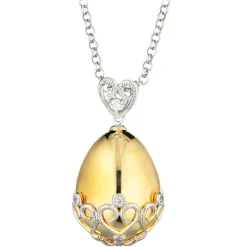 Tsars Collection - Gold Necklace with Golden Hearts - Handmade in Swiss - Luxury Exclusive Collection - Avvenice