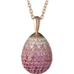 Tsars Collection - Necklace in Silver with Pink Shaded Zircons - Handmade in Swiss - Luxury Exclusive Collection - Avvenice