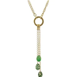 Tsars Collection - Necklace with 3 Green Eggs - Handmade in Swiss - Luxury Exclusive Collection - Avvenice
