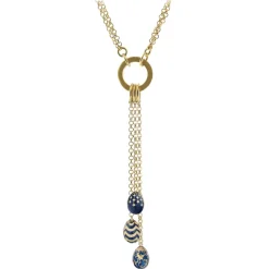 Tsars Collection - Necklace with 3 Blue Eggs - Handmade in Swiss - Luxury Exclusive Collection - Avvenice