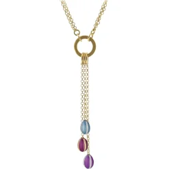 Tsars Collection - Necklace with 3 Multicolor Eggs - Handmade in Swiss - Luxury Exclusive Collection - Avvenice