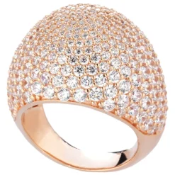 Tsars Collection - Pink Pavé Silver Ring - Handmade in Swiss - Luxury Exclusive Collection - Avvenice