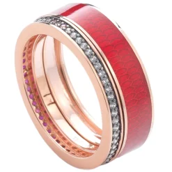 Tsars Collection - Red Band Ring - Handmade in Swiss - Luxury Exclusive Collection - Avvenice