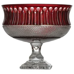 Tsars Collection - Red Crystal Fruit Bowl - Handmade in Swiss - Luxury Exclusive Collection - Avvenice
