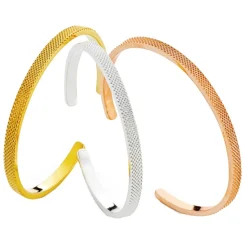 Tsars Collection - Rigid Golden Silver Bracelet 5mm - Handmade in Swiss - Luxury Exclusive Collection - Avvenice