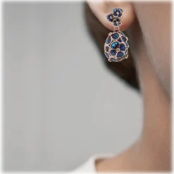 Tsars Collection - Tamara Blue Silver Earrings - Handmade in Swiss - Luxury Exclusive Collection - Avvenice