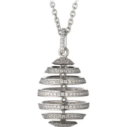 Tsars Collection - White Spiral Silver Necklace - Handmade in Swiss - Luxury Exclusive Collection - Avvenice