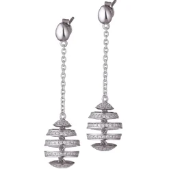 Tsars Collection - White Spiral Silver Earrings - Handmade in Swiss - Luxury Exclusive Collection - Avvenice