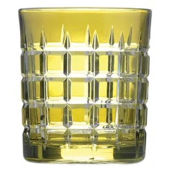 Tsars Collection - Yellow Carrè Water/Whiskey Glasses - D20309 - Handmade in Swiss - Luxury Exclusive Collection - Avvenice