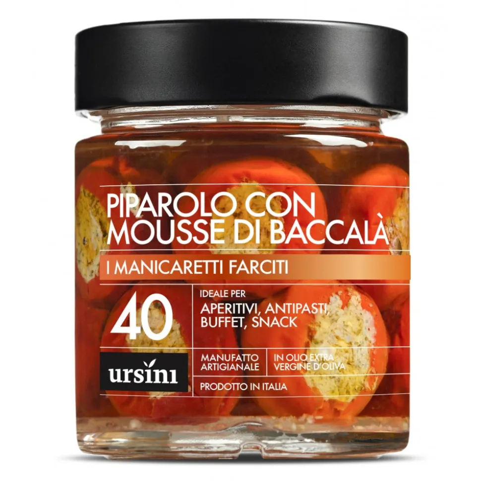 Ursini - Filled Hot Pepper with Salted Codfish Mousse - 40 - Stuffed - Delicacies - Organic Italian Extra Virgin Olive Oil - Avvenice