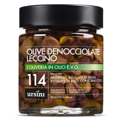 Ursini - Leccino Pitted Olives - 114 - In Extra Virgin Oil - Olives - Organic Italian Extra Virgin Olive Oil - Avvenice