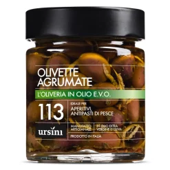 Ursini - Olives with Citrus - 113 - In Extra Virgin Oil - Olives - Organic Italian Extra Virgin Olive Oil - Avvenice