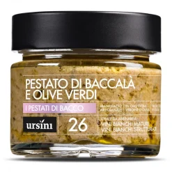 Ursini - Salted Codfish and Green Olives Pestato - 26 - Pestati di Bacco® - Organic Italian Extra Virgin Olive Oil - Avvenice