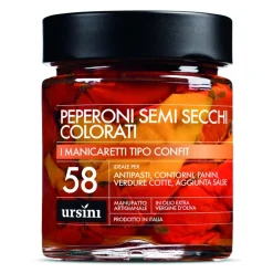 Ursini - Semi-Dried Coloured Peppers - 58 - Confit Type - Delicacies - Organic Italian Extra Virgin Olive Oil - Avvenice
