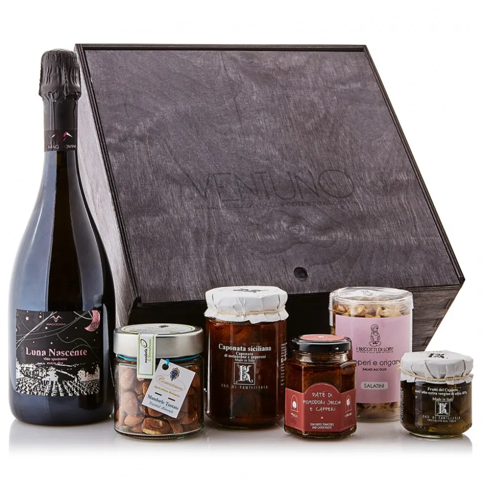 Ventuno - Sicily Joy Aperitif - Gioia Aperitivo Food Box - Capers - Paté - Italian Excellences - Multisensorial Gift Box - Avvenice