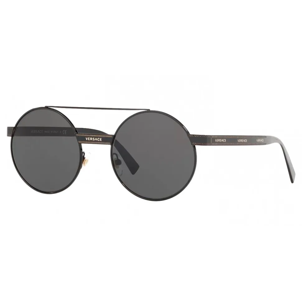 Versace - Logomania Round Sunglasses Versace - Grey - Sunglasses - Versace Eyewear - Avvenice