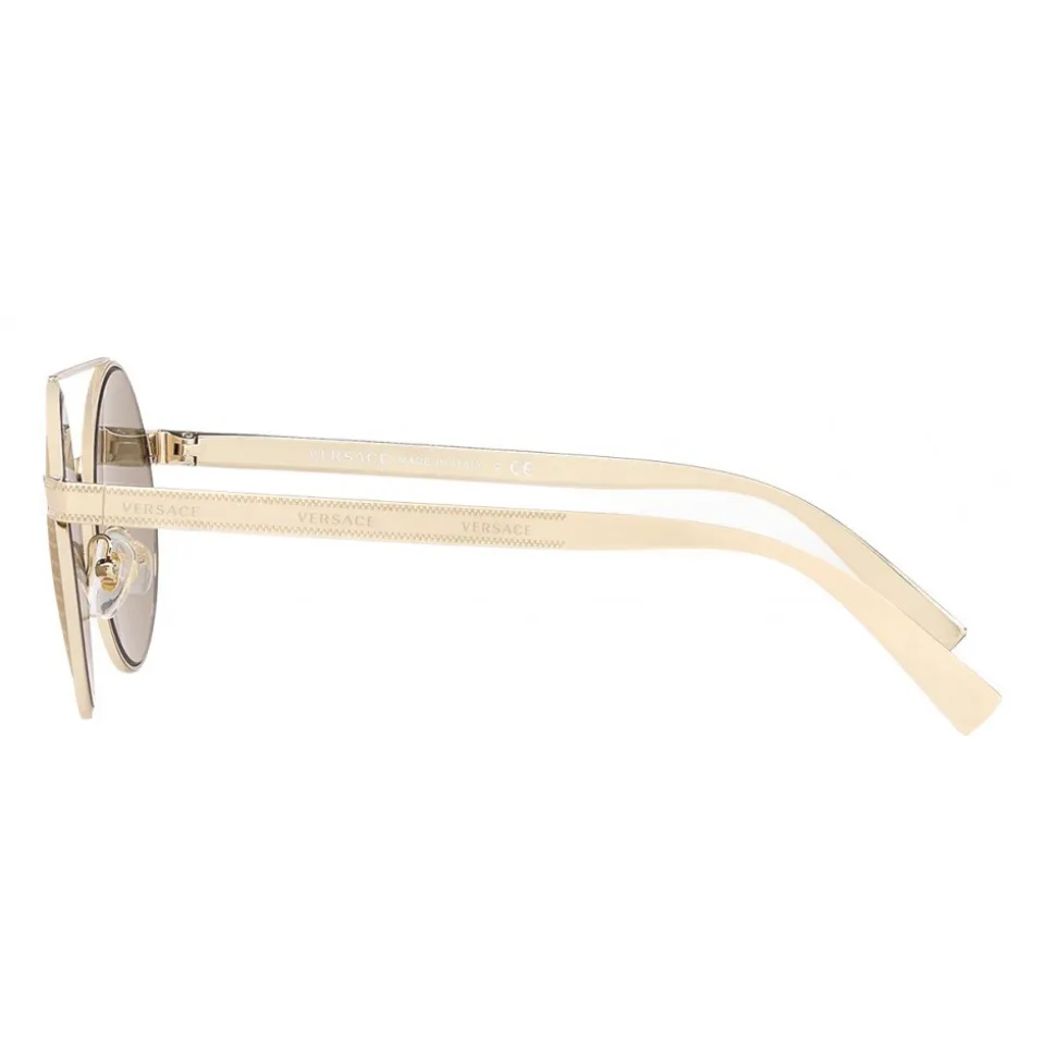 Versace - Logomania Round Sunglasses Versace - Gold - Sunglasses - Versace Eyewear - Avvenice