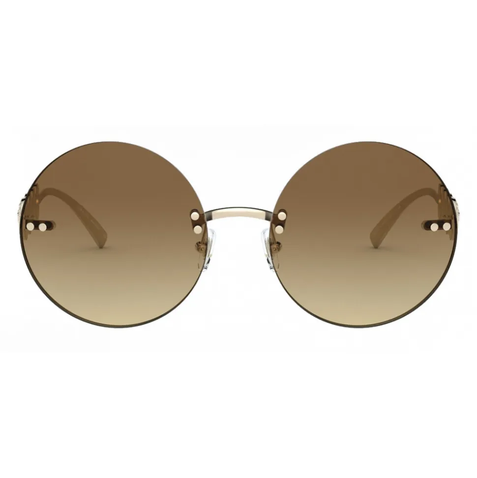 Versace - Round Sunglasses Signature Medusa - Pale Gold - Sunglasses - Versace Eyewear - Avvenice