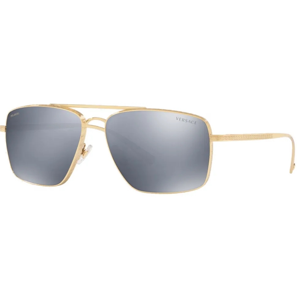Versace - Sunglasses Greca Square Polarized - Gold - Sunglasses - Versace Eyewear - Avvenice
