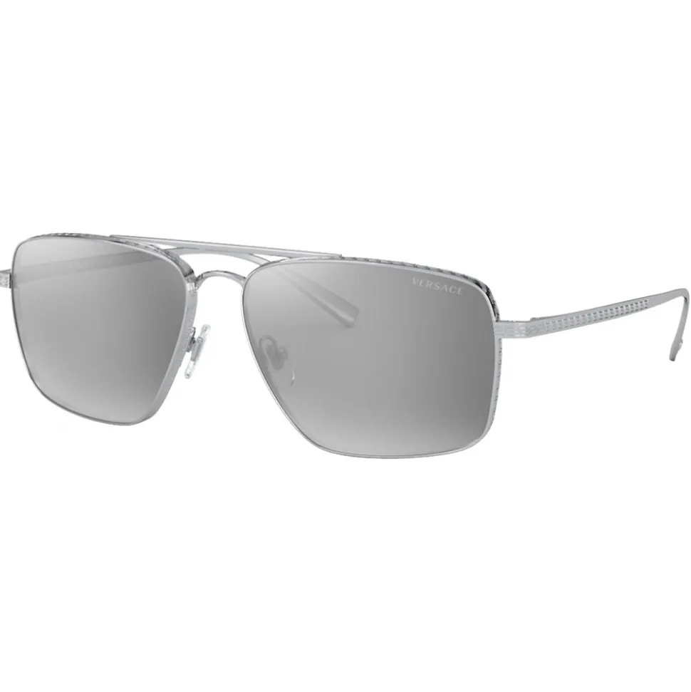 Versace - Sunglasses Greca Square - Silver - Sunglasses - Versace Eyewear - Avvenice