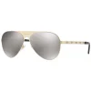 Versace - Sunglasses Versace Aviator Medusina - Grey Gold - Sunglasses - Versace Eyewear - Avvenice