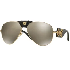Versace - Versace Baroque Sunglasses - Mirrored Black - Sunglasses - Versace Eyewear - Avvenice
