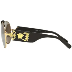 Versace - Versace Baroque Sunglasses - Mirrored Black - Sunglasses - Versace Eyewear - Avvenice