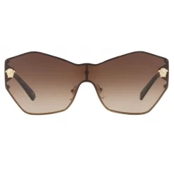 Versace - Versace Glam Medusa Shield Sunglasses - Brown - Sunglasses - Versace Eyewear - Avvenice