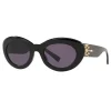 Versace - Versace Medusa Stud Oval Sunglasses - Black - Sunglasses - Versace Eyewear - Avvenice
