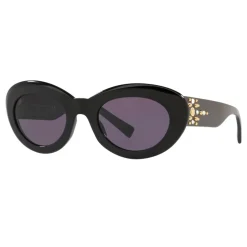 Versace - Versace Medusa Stud Oval Sunglasses - Black - Sunglasses - Versace Eyewear - Avvenice