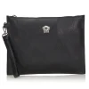 Versace Vintage - Medusa Clutch Bag - Black - Leather Handbag - Luxury High Quality - Avvenice