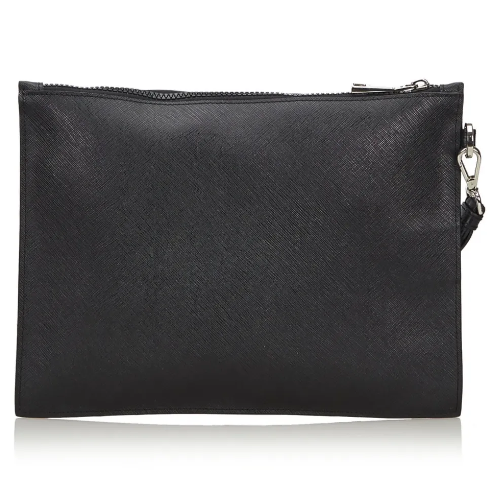 Versace Vintage - Medusa Clutch Bag - Black - Leather Handbag - Luxury High Quality - Avvenice