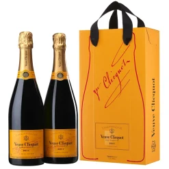Veuve Clicquot Champagne - Yellow Label - Brut - Gift Box Double - Pinot Noir - Luxury Limited Edition - 2 x 750 ml - Avvenice