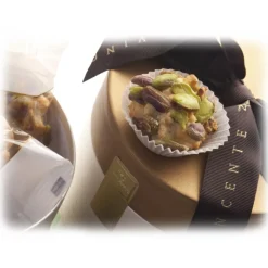 Vincente Delicacies - Almond Cookies with Sicilian Pistachios - Fine Pastry with Almonds in Cylindrical Box - Avvenice
