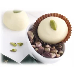 Vincente Delicacies - Almond Cookies with Sicilian Pistachios and Covered with Fine White Chocolate - Crystal Box - Avvenice
