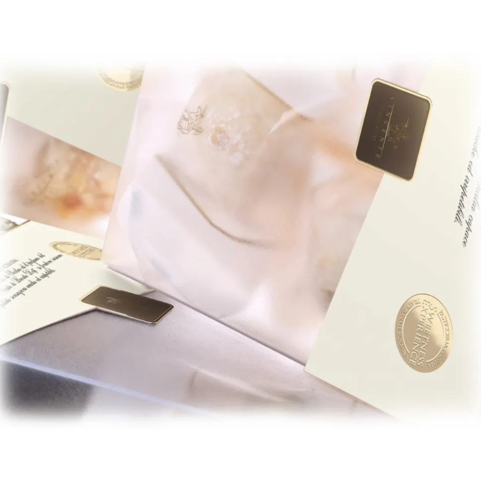 Vincente Delicacies - Almond Cookies with Sicilian Pistachios - Fine Pastry with Almonds in Crystal Box - Avvenice