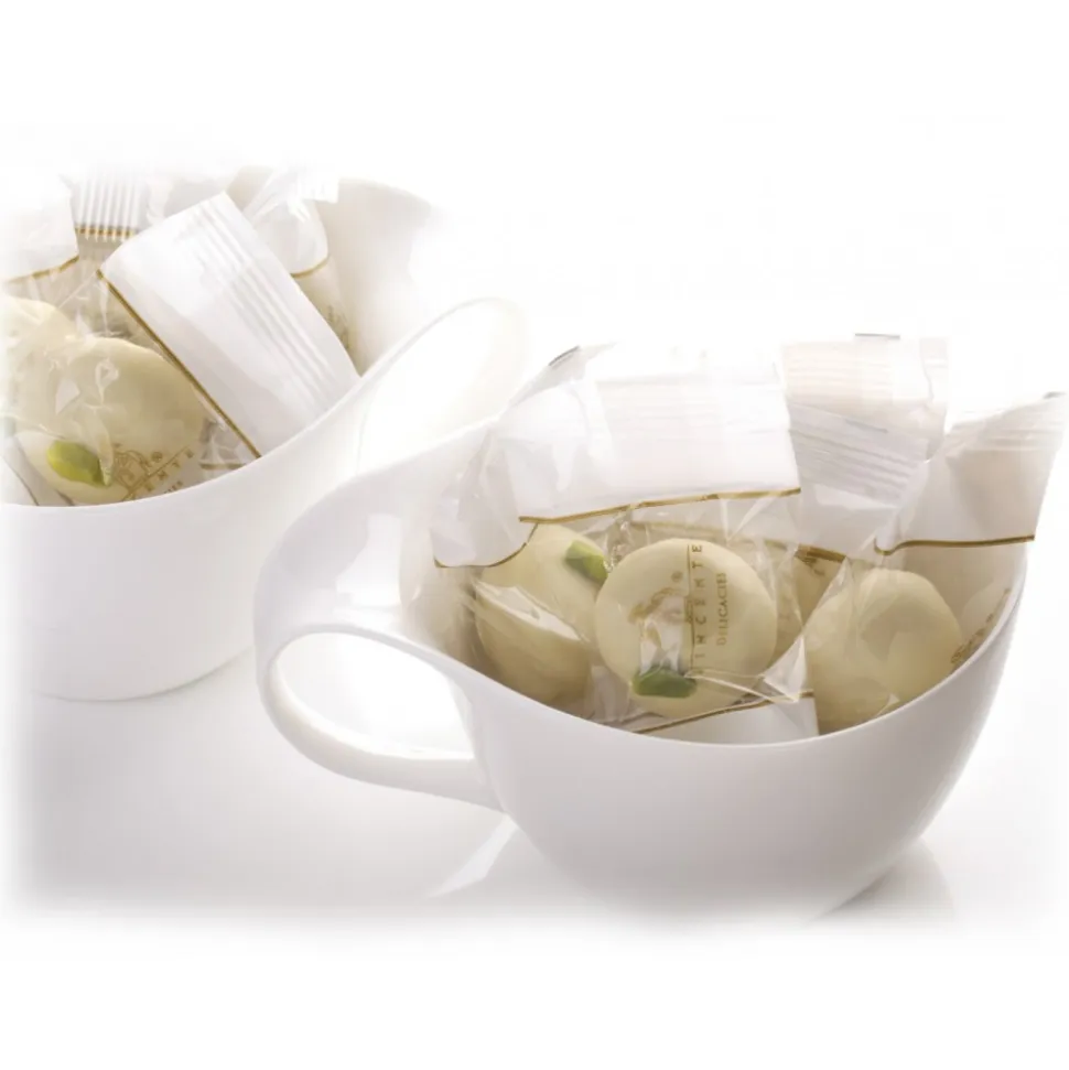 Vincente Delicacies - Almond Cookies with Sicilian Pistachios and Covered with Fine White Chocolate - Ninfea Box - Avvenice