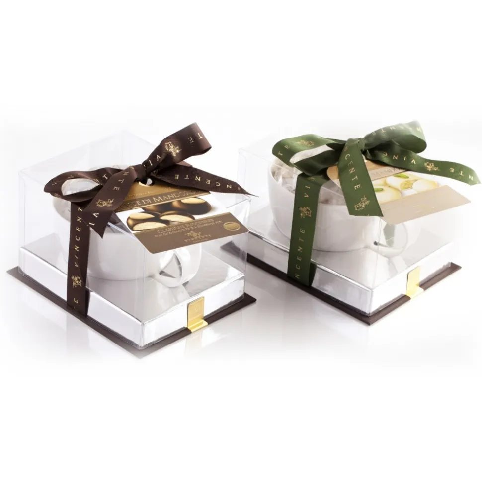 Vincente Delicacies - Almond Cookies with Sicilian Pistachios and Covered with Fine White Chocolate - Ninfea Box - Avvenice