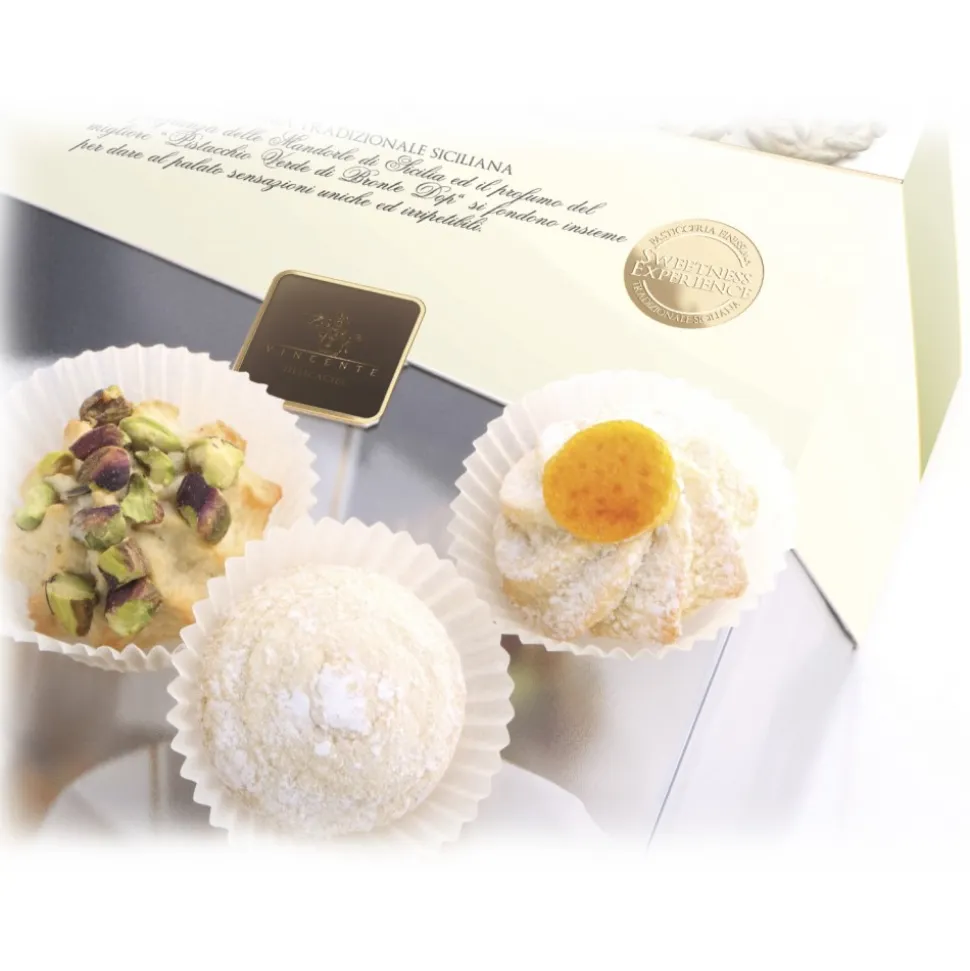 Vincente Delicacies - Almond Cookies with Sicilian Citrus Fruits - Fine Pastry with Almonds in Crystal Box - Avvenice