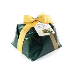 Vincente Delicacies - Big Panettone Covered with White Chocolate with Sicilian Pistachio - Fastuka - Hand Wrapped Artisan - Avvenice