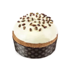 Vincente Delicacies - Big Panettone Covered with White Chocolate with Sicilian Pistachio - Fastuka - Hand Wrapped Artisan - Avvenice