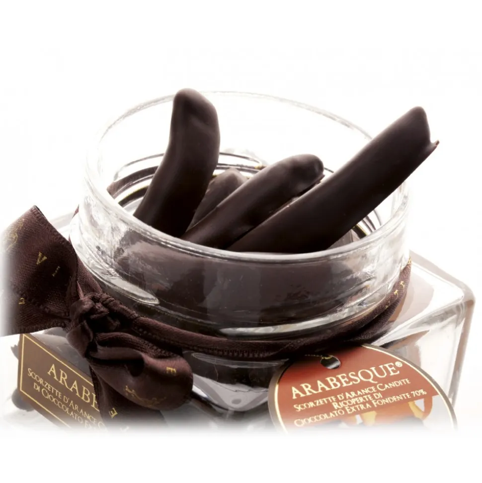 Vincente Delicacies - Candied Orange Peel Covered with 70% Extra-Dark Chocolate - Arabesque - Candied Fruit - Avvenice